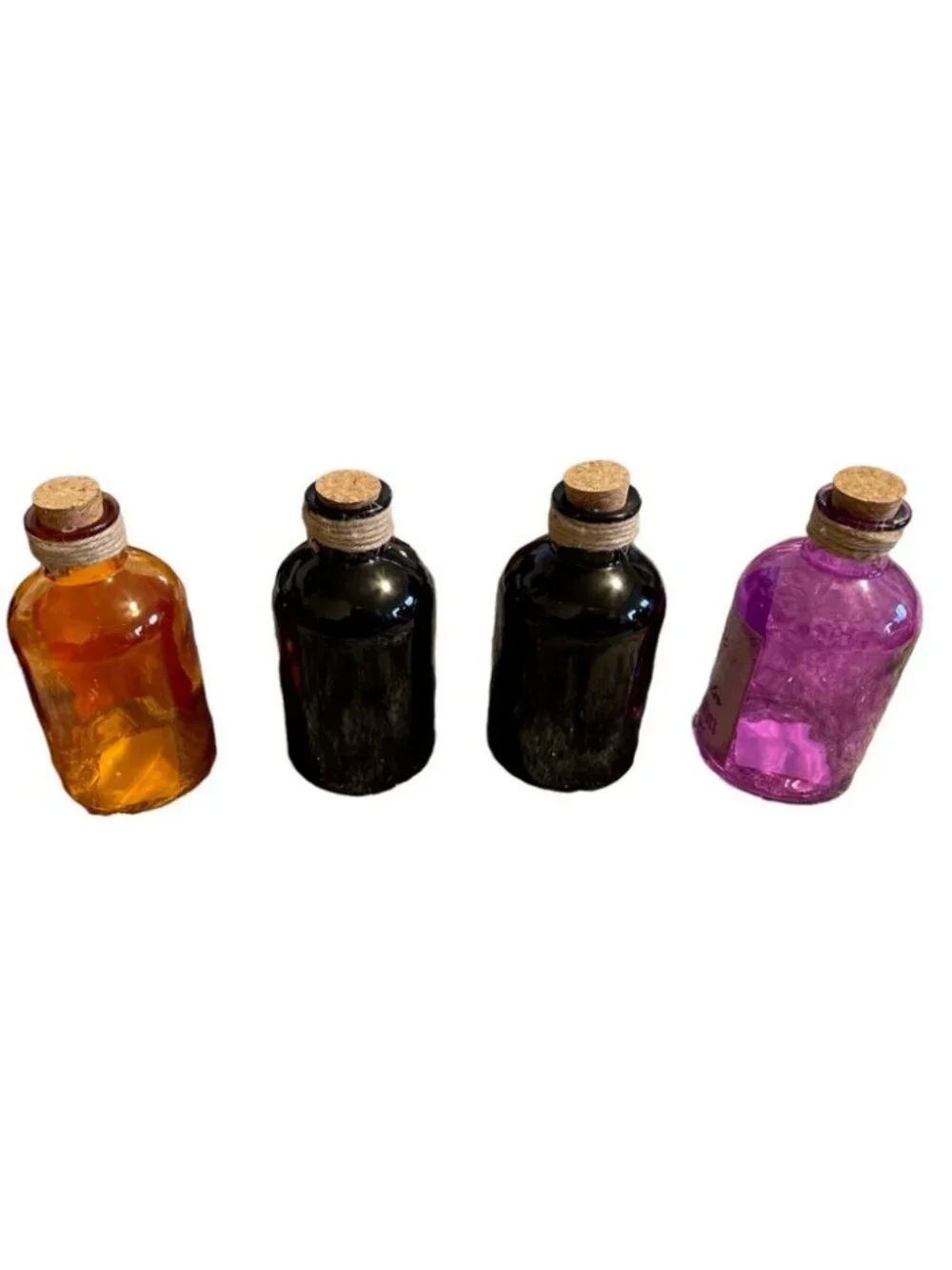 Halloween Glass Potion Bottle Raven Brew Unfiltered Poison Spider Set Of 4 new